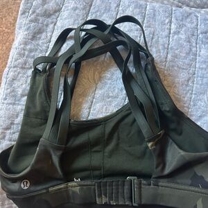 lululemon athletica Olive Green Strappy Sports Bra